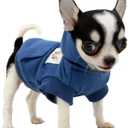 LOPHIPETS Dog Cotton Hoodies Sweatshirts for Small Dogs Chihuahua Puppy Clothes Cold Weather Coat-Navy/XXS (XX-Small for 0.5-1.2 lbs)