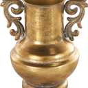 Deco 79 Metal Decorative Vase Weathered Vintage Amphora Centerpiece Vase with Scroll Handles, Flower Vase for Home Decoration 7" x 7" x 10", Gold