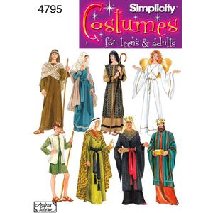 Simplicity 4795 Historical and Biblical Costume for Adults and Teens by Andrea Schewe, Sizes A (XS-XL)