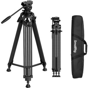 SmallRig FreeSpeed Heavy Duty Carbon Fiber Video Tripod, 73" Camera Tripod with Fluid Head for Manfrotto Plate, One-Knob Quick Extend, 75mm Bowl, Weigh 7.5lb, Load up 22lb for DSLR Camera, Camcorder