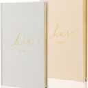 Wedding Vow Books With Gold Foil Lettering, Hard Cover His and Hers Vow Books, Canvas Linen Foil Embossed Wedding Ceremony Vow Books - A Beautiful Addition For The Wedding Day, 56 Pages, 5.9" X 3.9"