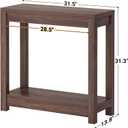 Besiost Small Farmhouse Wood Entryway Table Narrow Console Table with Storage Behind Couch Sofa Table with Shelves Entry Way Tables with Open Storage, Easy Assembly, 32" Black Walnut, 32"*31.3
