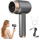 Cordless Hair Dryer for Women with Battery,Rechargeable Blow Dryer, 3 Speed Fast Drying Portable Hair Dryers,Portable Wireless Hair Dryer,Low Nois USB Rechargeable Blow Dryer for Travel(Gray)
