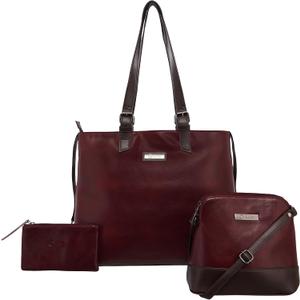 ECM 3pcs Vegan Tote Set for Women-Stylish Top Handle Laptop Bag Purse Sling Handbag Cosmetic Pouch bag-Travel Work Leisure