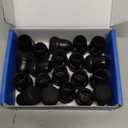 20 Pack Chair Leg Floor Protectors for Hardwood Floors, Round Rubber Furniture Sliders, 360°Felt Pad Bottom Wrapped Thickening Silicone Furniture Legs Caps Covers(Round,Black-S)