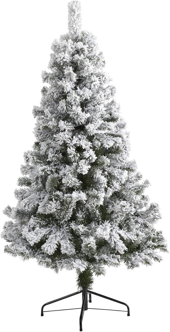 Nearly Natural 5ft. Flocked West Virginia Fir Artificial Christmas Tree