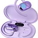 AI Translation Earbuds, Translation Earbuds Real Time, 144 Accents Real-Time Translation, Two-Way Translator Device with APP for iOS for Android, Suitable for Travel Learning (Purple)