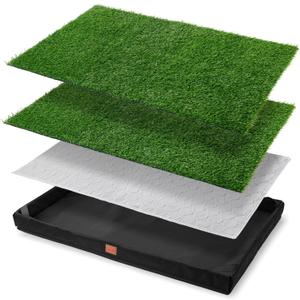 LOOBANI Dog Litter Box, Grass Pads for Dog, Dog Turf Potty Outdoor Indoor, Puppy Pee Grass with Lightweight Oxford Cloth Tray for Potty Training, 21.6 * 33.4 in