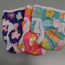 Pet Soft Washable Female Diapers (3 Pack) Female Dog Diapers, Comfort Reusable Doggy Diapers for Girl Dog in Period Heat (Bloom, XS)