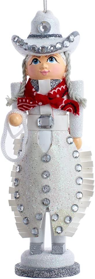 Kurt Adler 6-Inch Hollywood Rhinestone Cowgirl Nutcracker Ornament