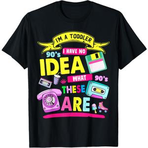 90s Outfit Ideas For Toddlers & 90s Theme Kids 90s Nostalgia T-Shirt (Small, Black)