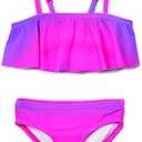 Kanu Surf Girls' Karlie Flounce Bikini Beach Sport 2 Piece Swimsuit 10Y