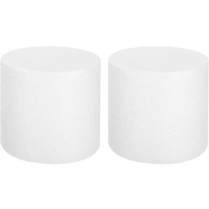 MECCANIXITY Round Foam Cake Dummy, 6"x 6" White Fake Cake Circles Dummies Decorating Display for Wedding Birthday Party Cakes Decoration Crafts and Window Displays