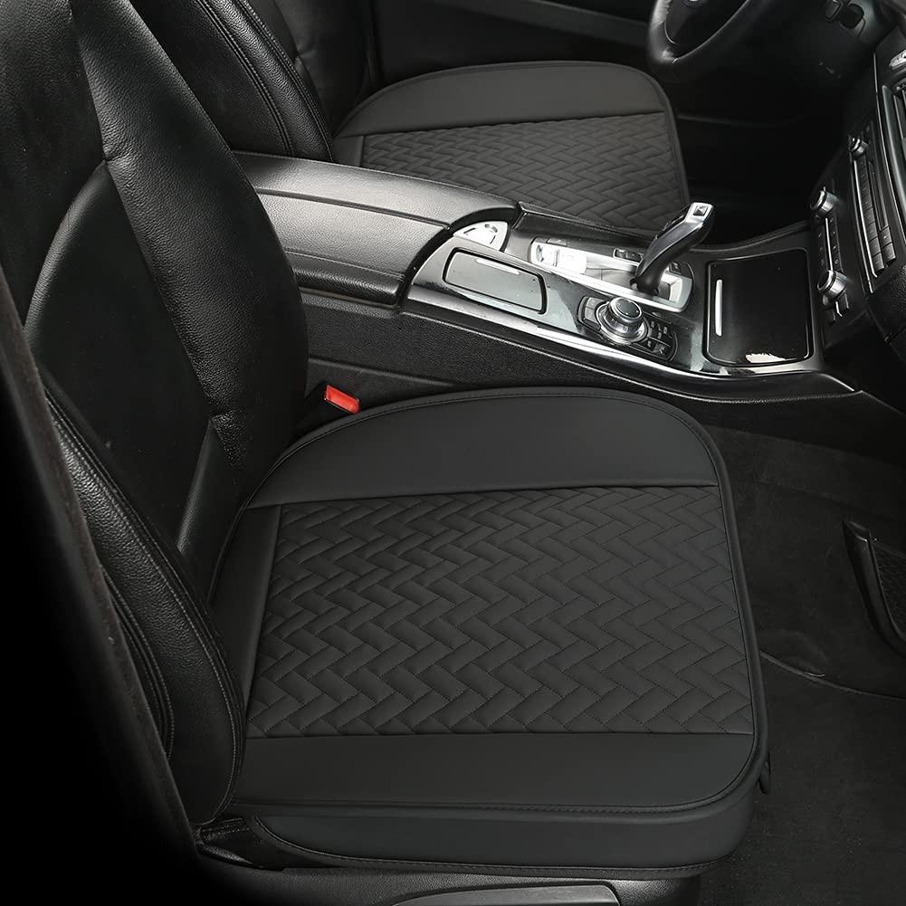Linen Car Seat Covers,Bottom Seat Covers for Cars Include 1 Piece Front Driver Seat Pad Mat Universal Fits 90% Vehicles,SUVs,Cars,Sedans(1Piece-Black)