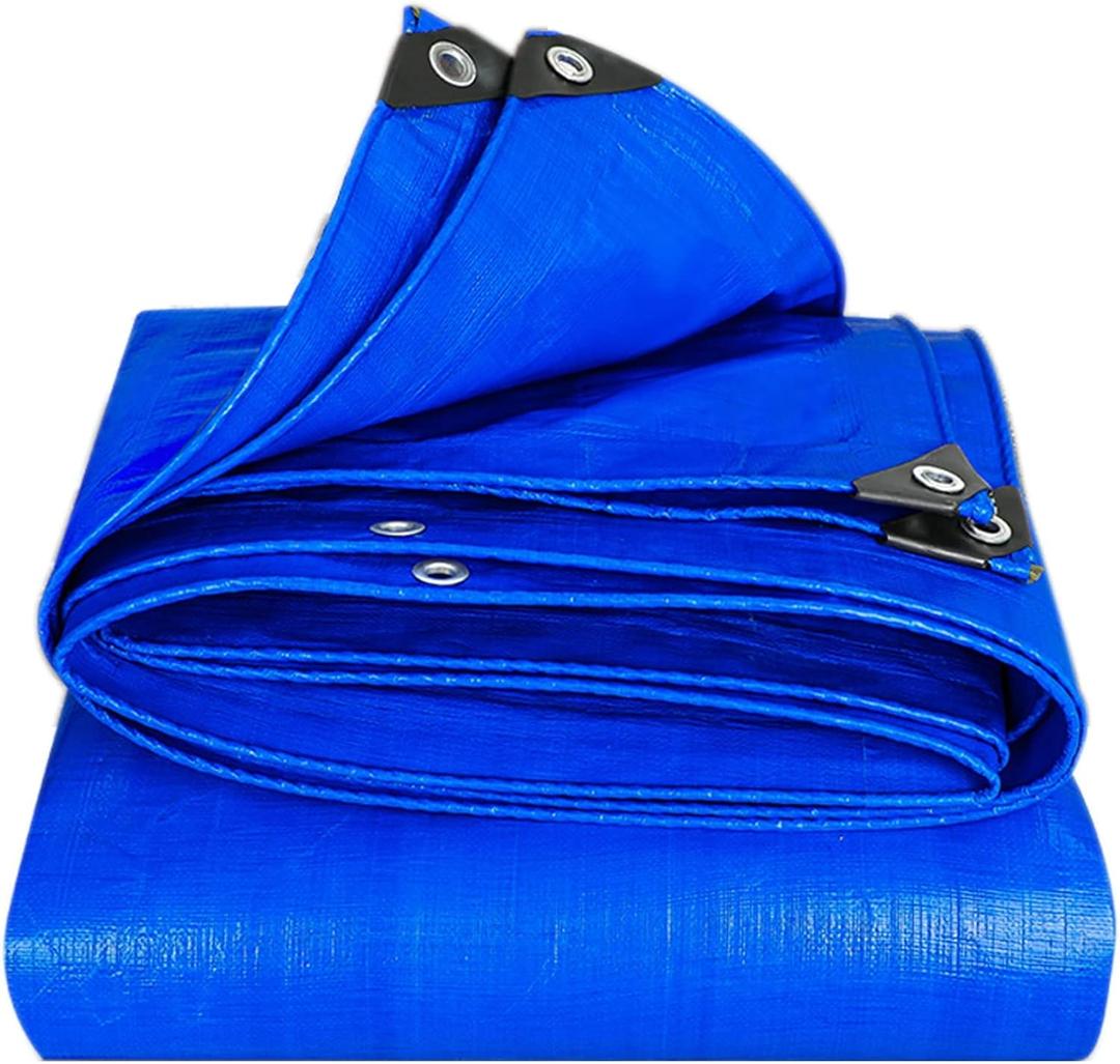 Blue Canvas Tarps Sheet Truck Heavy Duty Waterproof Tarpaulin with Eyelets 0.45mm Thick 3x3m 4x4m 5x5m Ground Sheet Fishing Camping Outdoor Tarpaulin (Size : 1.5x2.7m)