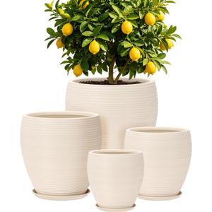 19/16/13/10 Inch Extra Large Planters for Indoor Outdoor Plants & Drainage