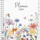 3 x 2026 Planner, Weekly  Monthly Planner 2026, Jan 2026  Dec 2026, 6.2" x 8.42", Flexible Cover, 12 Monthly Tabs, Thick Paper, Spiral Wirebound, Inner Pocket, Watercolor Flowers
