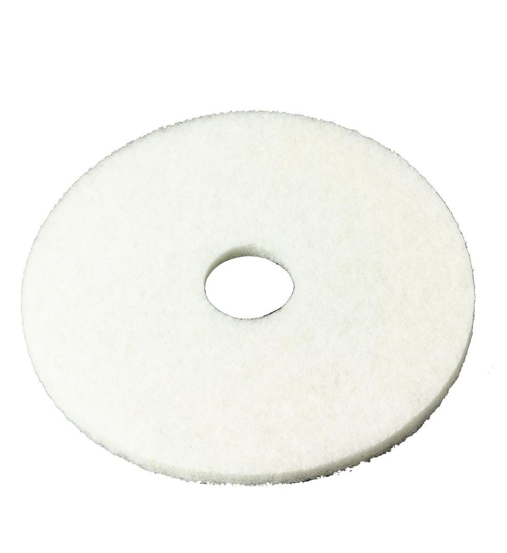 3M White Super Polish Floor Pad 4100, 16", 5/Case, Polish Wood Floors, Spray Cleaning or Dry Buffing Soft Finishes