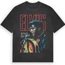 Official Elvis Presley Merch King of Rock Retro TShirt Large