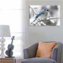 Sbemyenus Vintage Birds Poster Winter Retro Style of Canvas Wall Art Prints Printed Animal Poster Thrush Bird Snow Landscape Nature Photography for Living Room Office Bedroom, 12x18inches Frameless