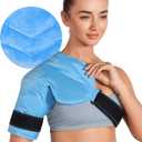 REVIX Shoulder Ice Pack for Rotator Cuff Cold Therapy, Arm Gel Ice Pack for Injuries Reusable, Flexible Cold Compression Wrap for Post-Workout Recovery, Fatigue and Shoulder Discomfort, Blue (Standard)
