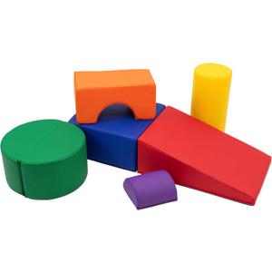 FDP SoftScape Playtime and Climb Multipurpose Playset for Infants and Toddlers 10m-2yrs; For Crawlers and Little Builders, Learn Gross Motor Skills at Home or Daycare (6-Piece) - Assorted, 12364-AS