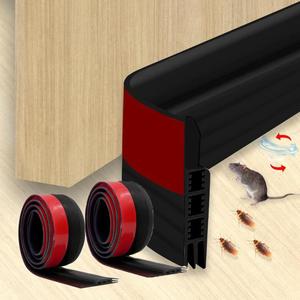 2 Pack Door Draft StopperUnder Door Sweep for Exterior & Interior Doors39.3inch, Black