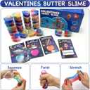 28 Packs Valentines Day Gifts for Kids, Valentines Galaxy Hearts Slime with Valentines Cards Stress Relief Fidget Toy School Classroom Prizes Gifts for Kids Boy Girl Valentine Party Favors