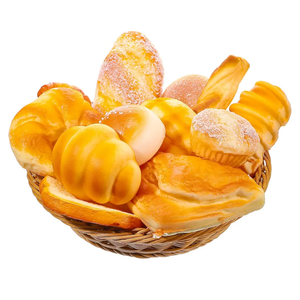 Chivao 13 Pcs Fake Bread with Basket Artificial Food for Display Photo Props Realistic Bread Toy Set Simulation French Loaf Faux Pastries Food Model for Bakery Home Kitchen Decoration(Bread)