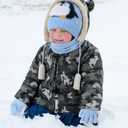 Boys Winter Hat and Gloves Scarf Set for Girls, Kids Knit Beanie Neck Mitten Cap Snow Accessories for Toddler Gifts