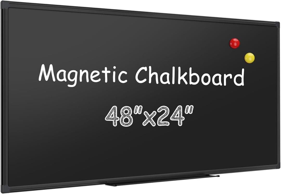 SELEAD Magnetic Chalkboard 48 x 24 Inches - Black Aluminum Frame Chalk Board Words Sign Wall Decor Plaque for Business, Menu, School, Office - Magnet Bulletin Display Board Pizarra