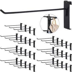 Sumnacon Grid Wall Hooks-35 Pcs Notch Display Hooks for Grid Wall Panel,8 Inch Sturdy Metal Display Hangers for Home Shop Retail Store Workspace Craft Show,Black