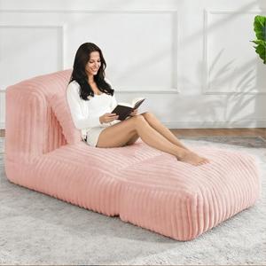 Amazon.com: Giant Bean Bag Lounger Sofa with Pillow, Large Beanbag Chair for Adults, Oversized Comfy Beanbag Lazy Floor Sofa, Bean Bag Couch with Memory Foam Filled for Living Room, Bedroom, Pink : Home & Kitchen