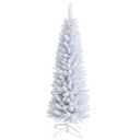 5 ft. Unlit Slim Pencil Artificial Christmas Tree with Metal Stand White