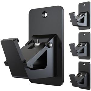 3M Adhesive No Drill Curtain Rod Brackets - Heavy Duty 30LB Holders for Bathroom Bedroom Kitchen, Universal Damage-Free Window Rod Hooks with Nail-Free Installation (1 Pack, Black)