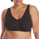 Hanes Women's Cozy Wireless Bra, Full-Coverage Pullover Bra, Seamless T-Shirt Bra (XX-Large, Black)