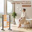 Freestanding Heated Towel Rack Large Capacity, 6 Bars, PTC Fast Heating, Adjustable LED Timer, Auto Shut-Off, High Temperature, Matte Black, for Bathroom & Home