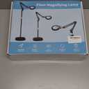 30X 12X Large Floor Magnifying Glass with Light and Stand, Floor Magnifying Lamp Adjustable Height,Infinite Color Dimmable, 4-in-1 Lighted Magnifier lamp for Close Work,Reading,Painting, Hobby（Black）