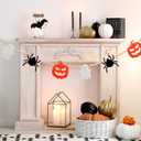 2 x Cute Halloween Garland, Spider Ghost Pumpkin Decorations Wooden Beads Felt Halloween Garland for Bedroom Haunted House Fireplace Wall Indoor Outdoor