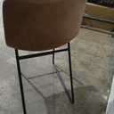 Joysoul Bar Stools 1 PC,  24 Inch Counter Height Barstools with Back & Footrest - Waterproof Faux Leather, Ergonomic Seat & Sturdy Metal Base for Kitchen Island, Cafe, Home Bar(Brown)