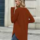 Laughido Women's Casual Raglan Long Sleeve Tunic Round Neck Curved Hem Loose Fit 2025 Basic Long Sweatshirt (M)