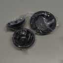 Mudder 3 Pcs Kitchen Sink Drain Strainer and Stopper Stainless Steel Garbage Disposal Plug with Handle Universal Anti-Clogging Kitchen Sink Filter Sieve Basket Strainer(Black Texture)