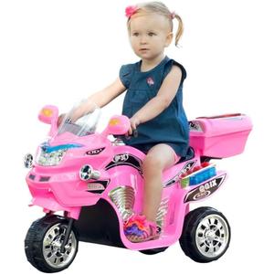 Kids Motorcycle - 3-Wheel Ride On Toy With Reverse, Sounds, And Headlights - 6V Electric Motorcycle For Kids Ages 3 To 6 By Lil' Rider (Pink)