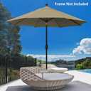 EliteShade USA 9FT Patio Umbrella Replacement Covers 8 Ribs Market Umbrella Canopy Cover (CANOPY ONLY) (Khaki)