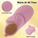 L-RUN Womens Mens House Slippers Non-Slip Warm Booties Slippers for Indoor and Outdoor Lighweight House Shoes Washable (Purple)