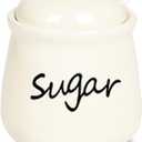 ONTUBE Ceramic Sugar Bowl with Lid and Spoon 12oz (beige)