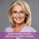 FONHCOO Bifocal Reading Glasses for Women, Metal Spring Hinge Blue Light Blocking Half Frame readers