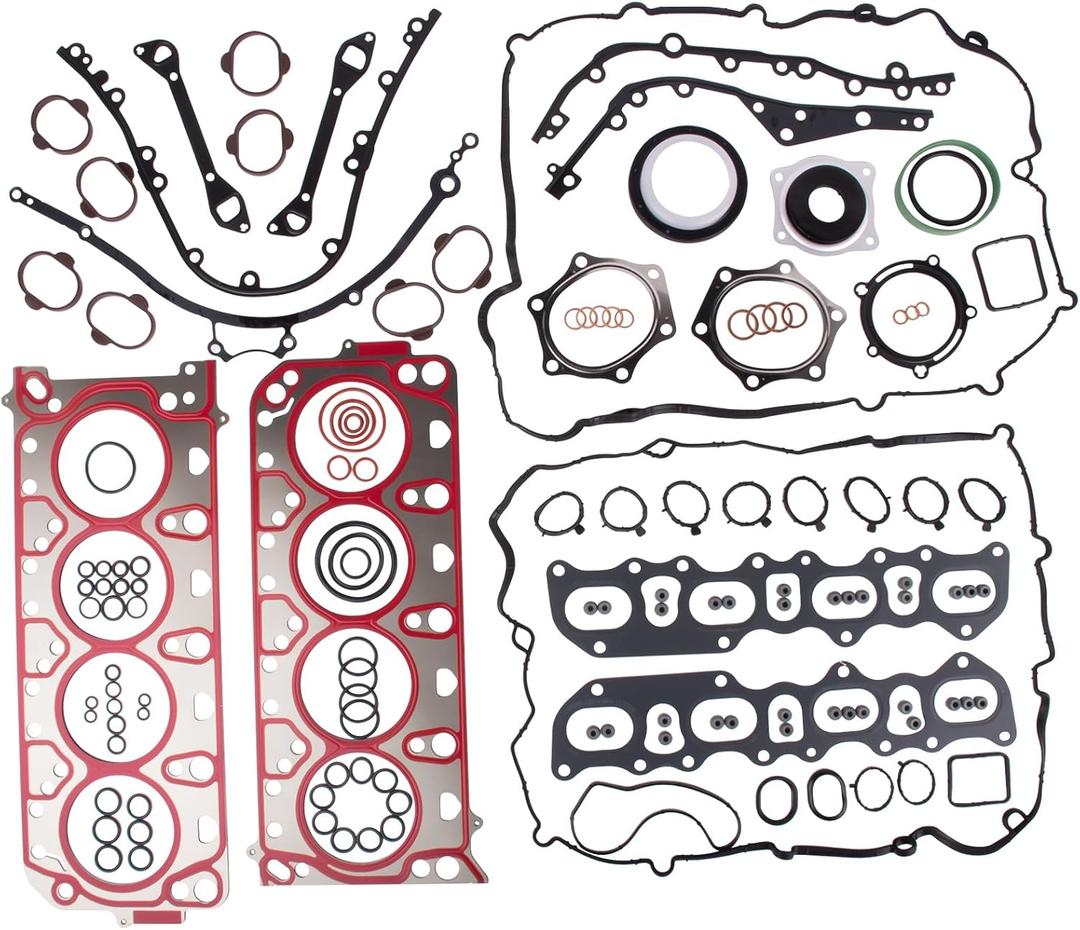 Engine Cylinder Head Gasket Seals Rebuild Set Compatible with Porsche Cayenne Turbo S Sport 4.5L M48.00 M48.50 2003-2007 94810417106 94810417205 94810112504