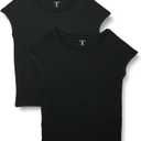 Amazon Essentials Women's Jersey Regular-Fit Short-Sleeve Boat-Neck T-Shirt, Pack of 1, Black, X-Small