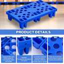 4 Pcs Plastic Pallets for Basement Storage Nestable Moisture Waterproof Lightweight Floor Pallets with Breathable Grid for Indoor Outdoor Supermarket Warehouse (19.6 x 11.8 x 3.9 Inch,Blue)